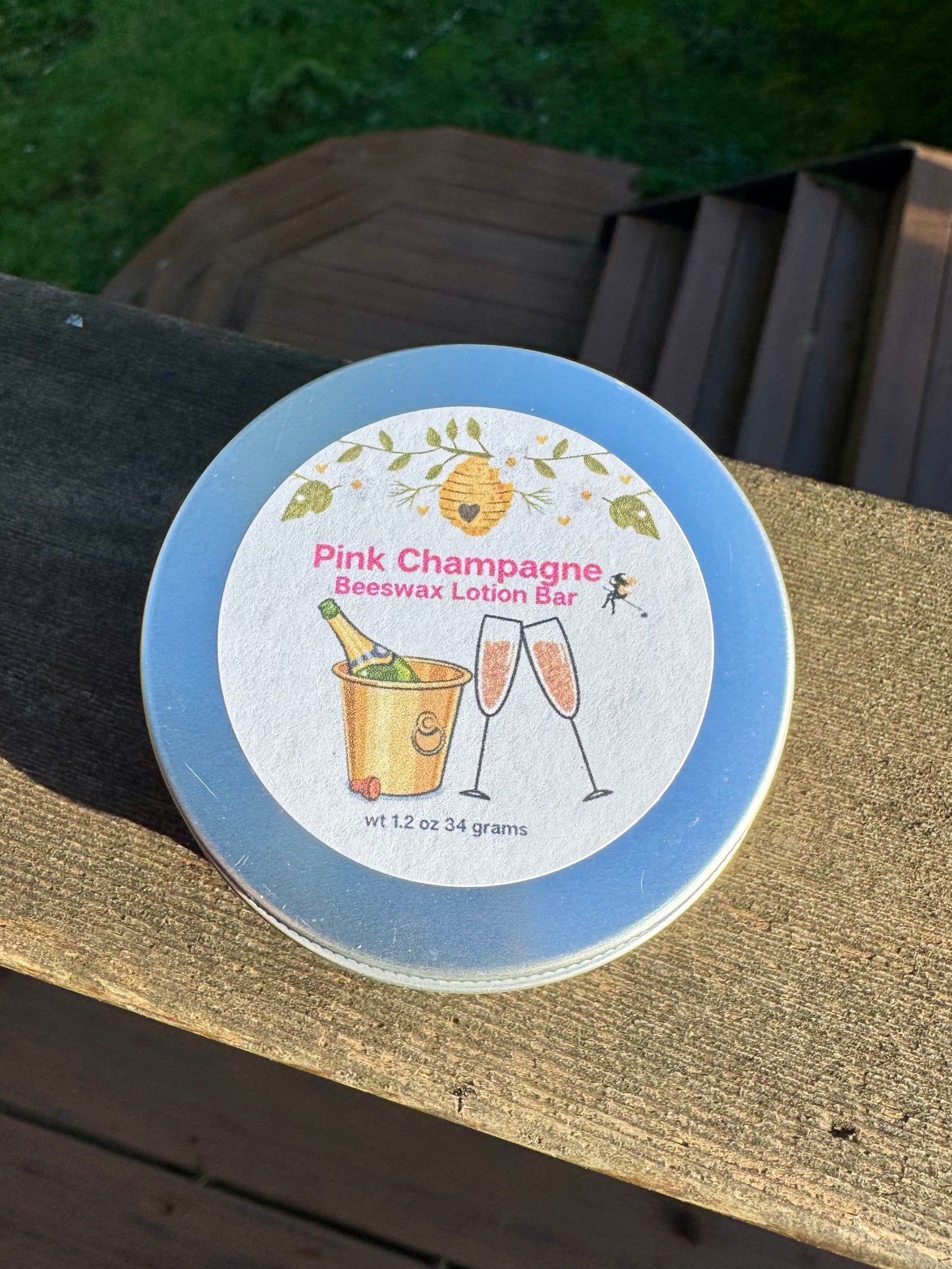 Pink Champagne Beeswax Lotion Bar